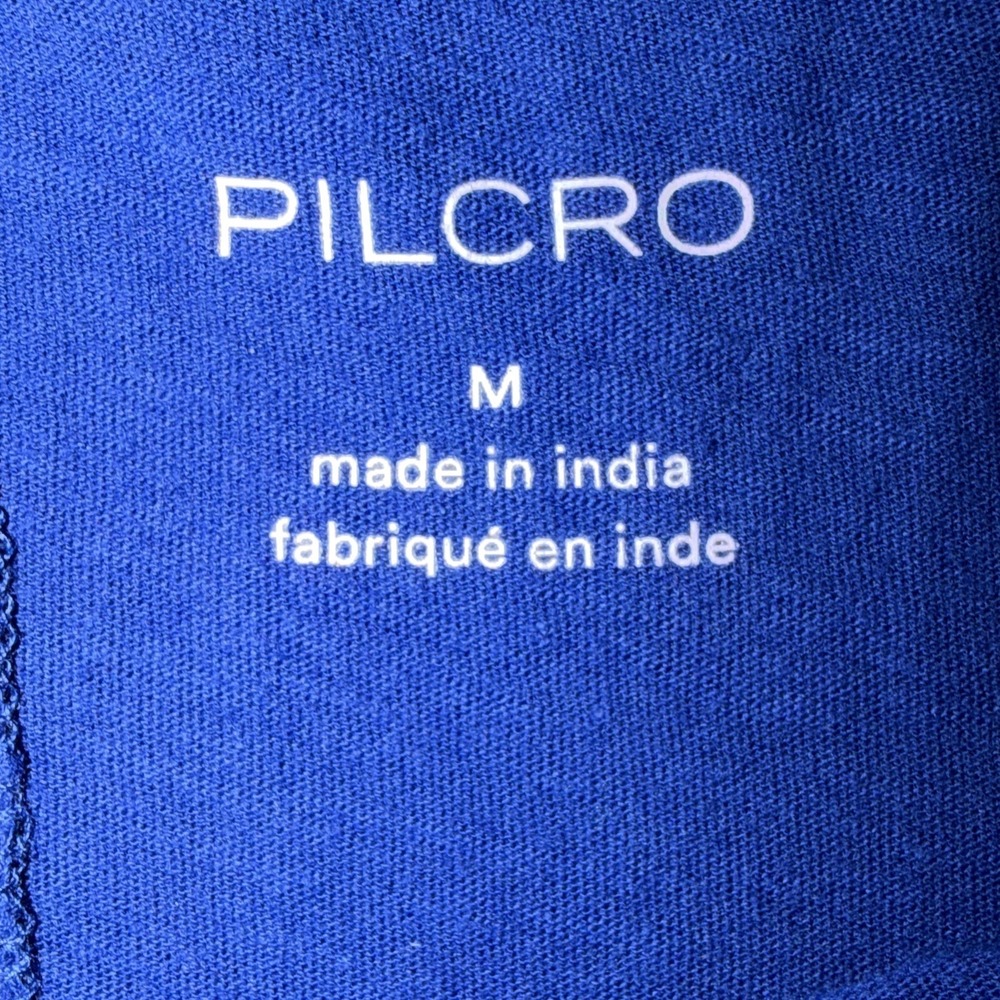 Anthropologie Pilcro Textured Blue Cropped Top Size Medium Blue Peasant Boho - Picture 3 of 5
